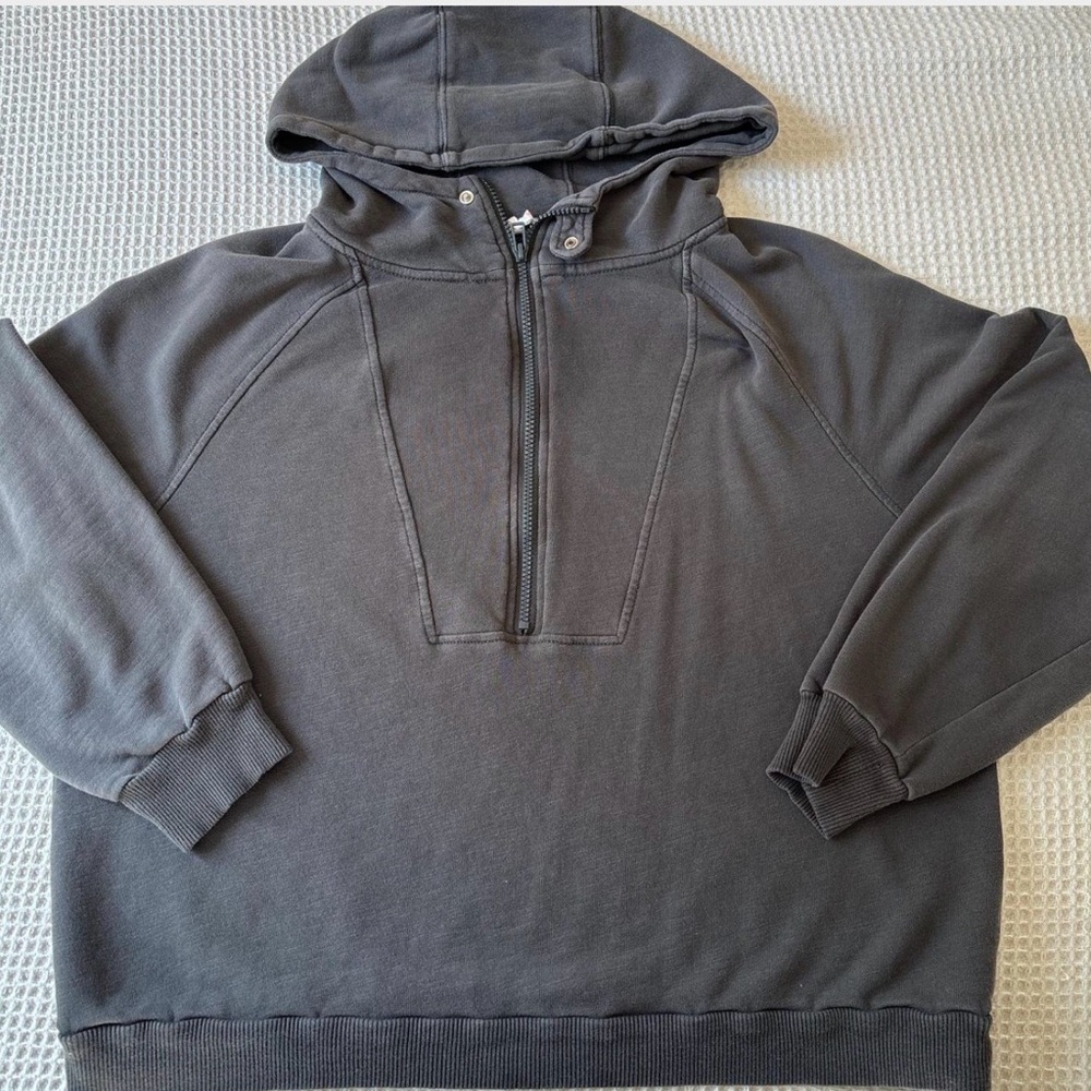 Anthropologie grey quarter zip hoodie